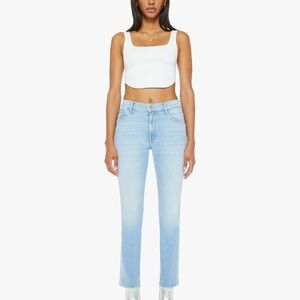 MOTHER Looker Ankle Fray Jeans – Size 29 – “Girl Crush” Light Wash